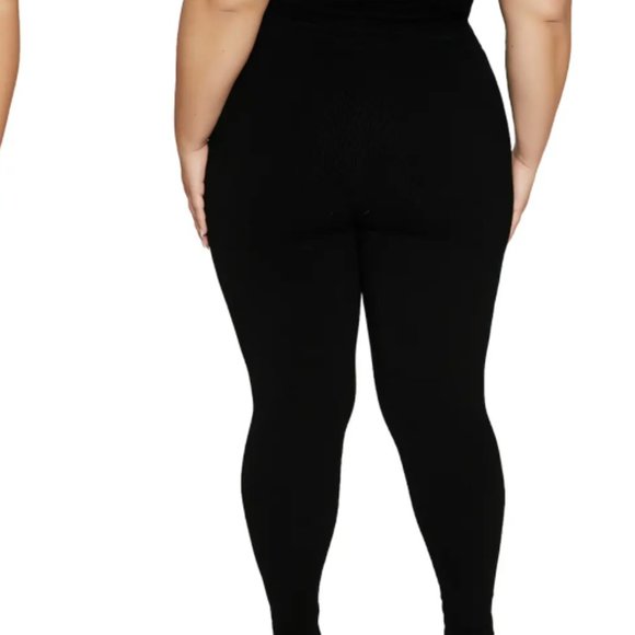 High Waist Skinny Denim Jeggings - Plus (1X, 2X, 3X) - Classic Black - Picture 3 of 3